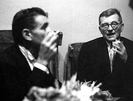 Bernstein with Dmitri Shostakovich in Moscow, 1959.